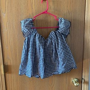 Gingham Off the Shoulder top